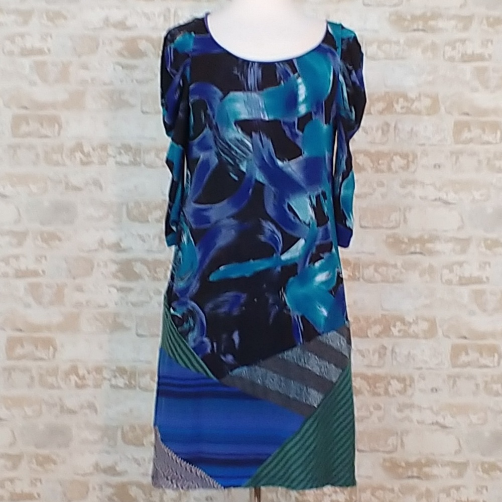 Custo Barcelona Rauched Sleeve Mini Dress